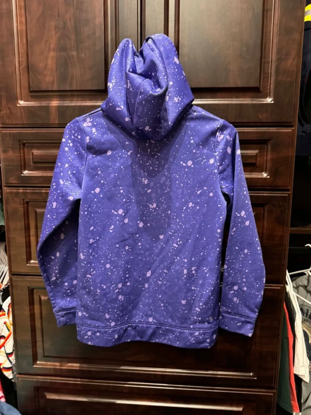 Under Armour Purple Hooded Sweatshirt with Red & Black Logo girls LARGE